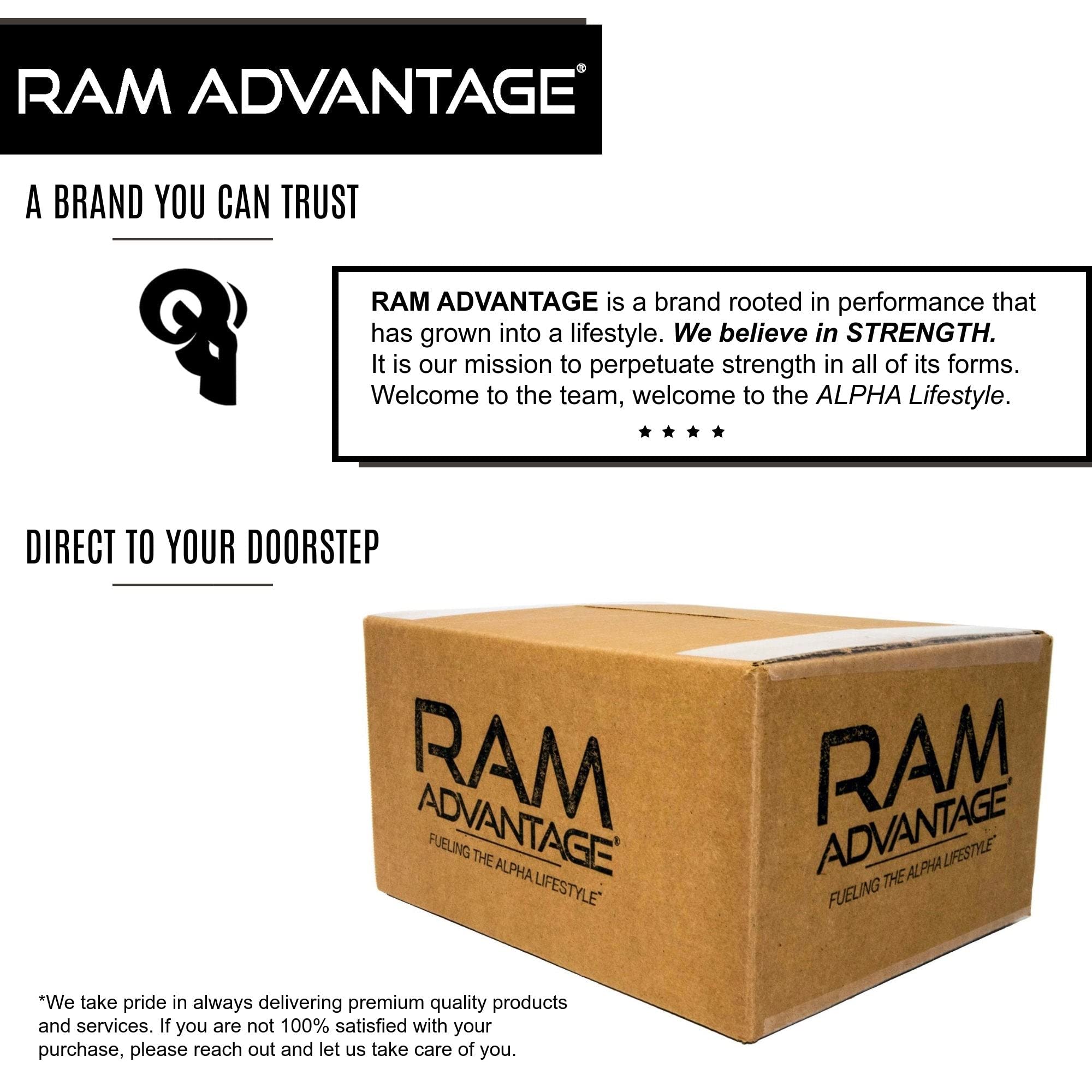 RAM ADVANTAGE American Strength Trucker Hat | PVC Patch Snapback Cap Premium Quality Durable Comfortable Fit (American Strength Heather White)