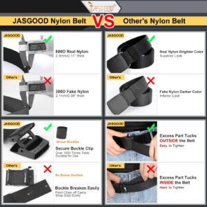 JASGOOD Nylon Canvas Breathable Military Tactical Men Waist Belt With Plastic Buckle