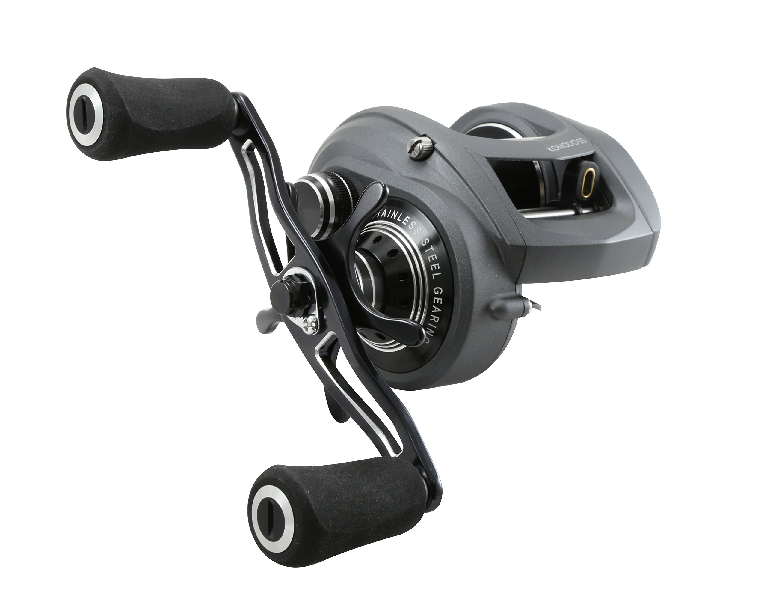 Okuma Komodo SS 300 Size Aluminum Frame Stainless Steel Gears Low Profile Baitcaster- KDS-371, Black