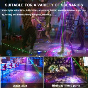 Party Lights, Strobe Stage Light, RGB Disco Lights with Sound Activated & DMX512 Control, Portable DJ Light for Party Bar Christmas Birthday Wedding...