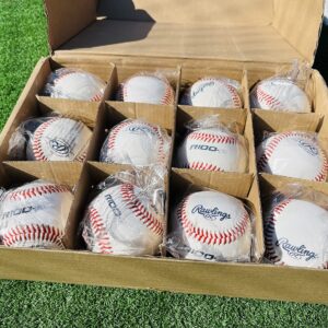 Rawlings | R100-P Practice Baseballs | Collegiate | High School | Youth | Box of 12,White