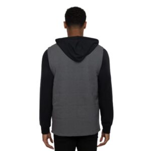 Travis Mathew Mens Scavenger Color Block Full Zip Golf Hoodie - Heather Dark Grey L