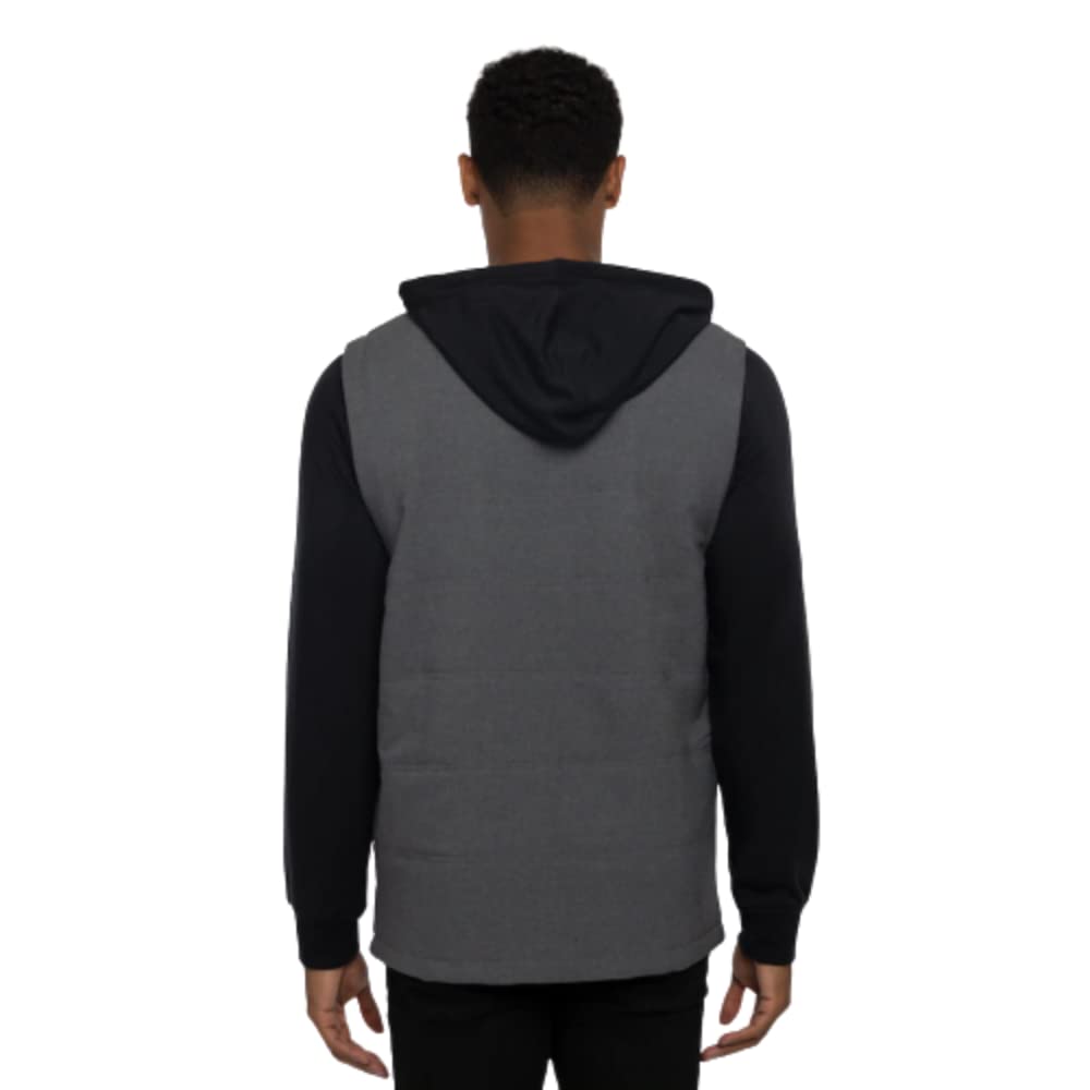 Travis Mathew Mens Scavenger Color Block Full Zip Golf Hoodie - Heather Dark Grey L