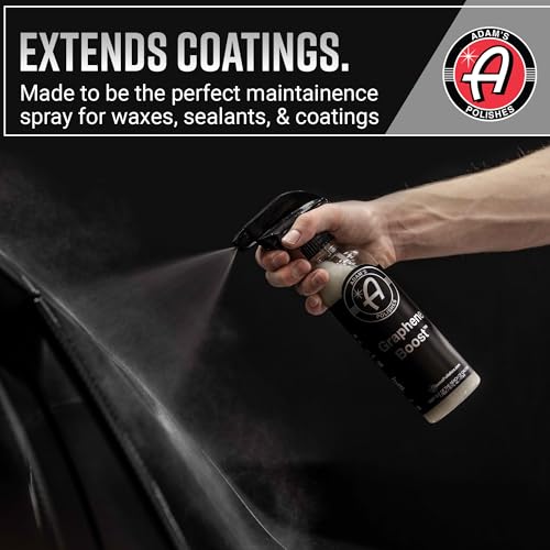 Adam's Graphene Boost - Graphene Ceramic Coating Spray For Car Detailing | Adds Protection & Extends The Life Of Top Coat Ceramics | Maintenance Spray On Wipe Off | Car Boat RV Motorcycle (16oz)