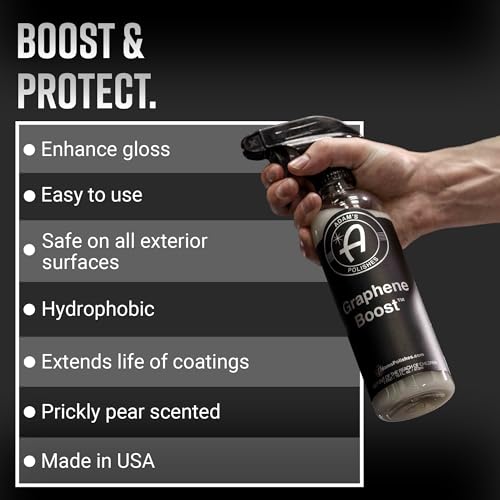 Adam's Graphene Boost - Graphene Ceramic Coating Spray For Car Detailing | Adds Protection & Extends The Life Of Top Coat Ceramics | Maintenance Spray On Wipe Off | Car Boat RV Motorcycle (16oz)