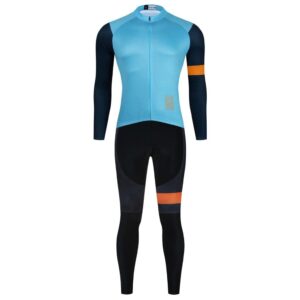 MOXILYN Cycling Jerseys Men Set Bike Clothing for Men Long Sleeve Bike Jacket and Cycling Bibs Pants with 30D Gel Pad