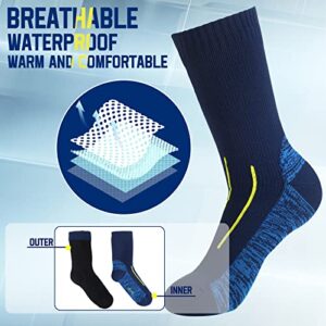 Janmercy 3 Pairs Unisex Waterproof Socks Breathable Knit Socks for Men Women Socks for Hiking Wading Running Skiing, 3 Colors (Medium)