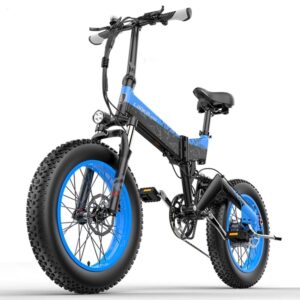 iRonsnow Lankeleisi 20" Fat Tire Electric Bike, 1000W Motor Folding Bicycle 28MPH 90NM - 7 Speed E Snow Mountain Ebike 48V 17.5Ah Lithium Battery E-Bike