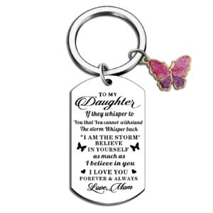 to my daughter keychain daughter gifts from mom birthday gifts for daughter inspirational gifts for badass daughter back to school teen girls accessories