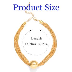 Sixexey Chunky Gold Statement Choker Necklace Bold Necklace for Women