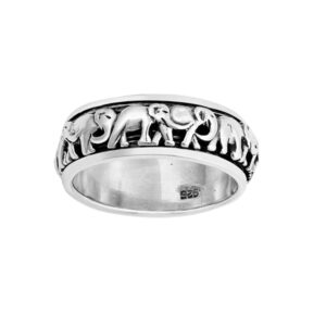 elephant ring, 925 sterling silver ring, spinner ring, silver ring, worry ring, meditation ring, elephant spinner ring, anxiety ring, animal ring, silver elephant spinning ring