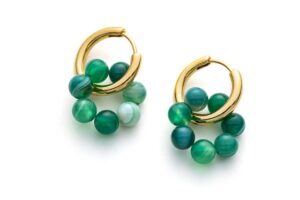 c.paravano huggies earrings for women | hoop earrings for women | green earrings for women | statement earrings gold | chunky gold hoop earrings for women