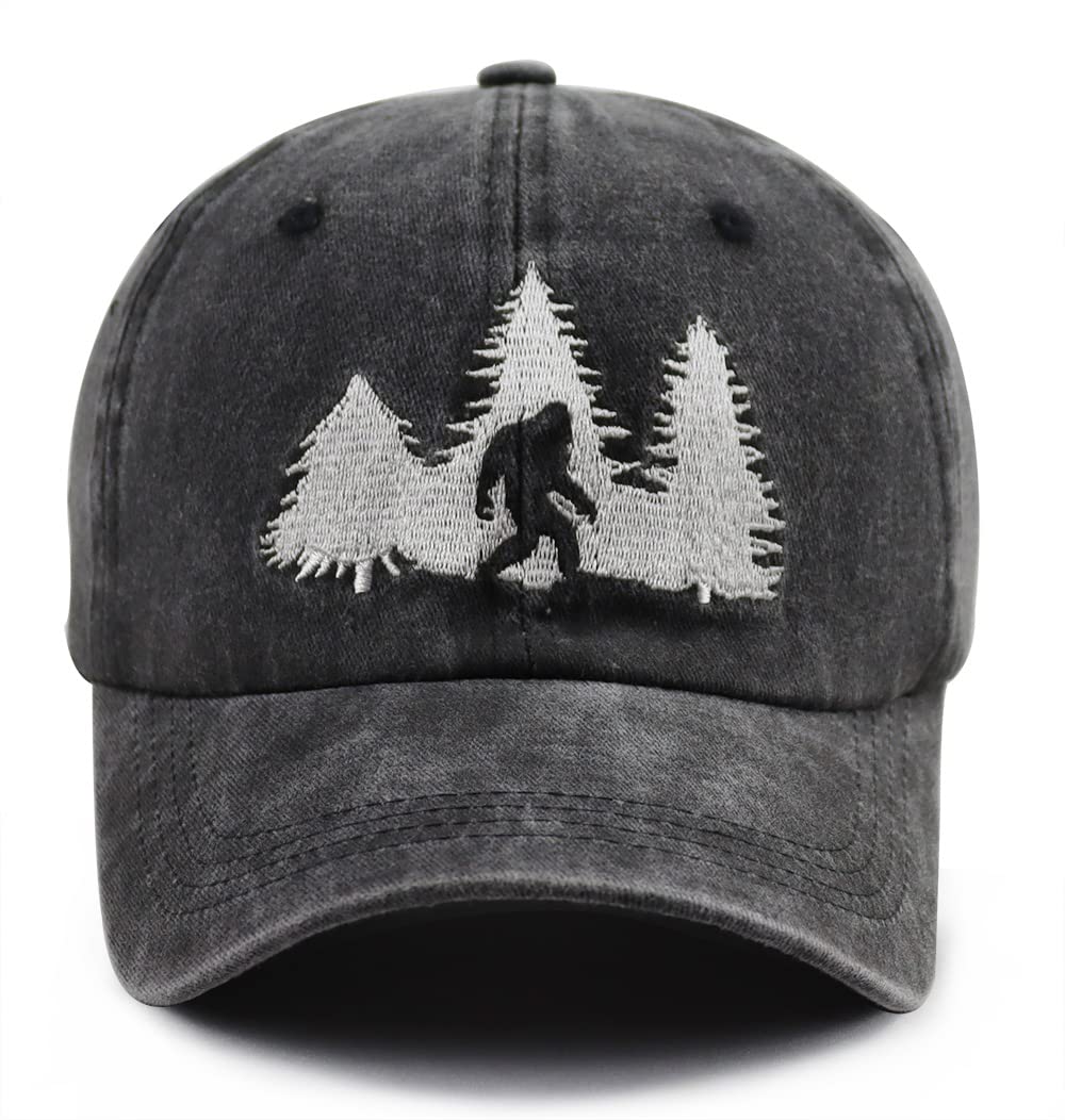 Bigfoot Gifts for Men Women, Sasquatch Forest Decor Baseball Cap, Adjustable Cotton Embroidered Dad Hats, Funny Big Foot Gifts for Sasquatch Lovers Hunters Campers Hikers