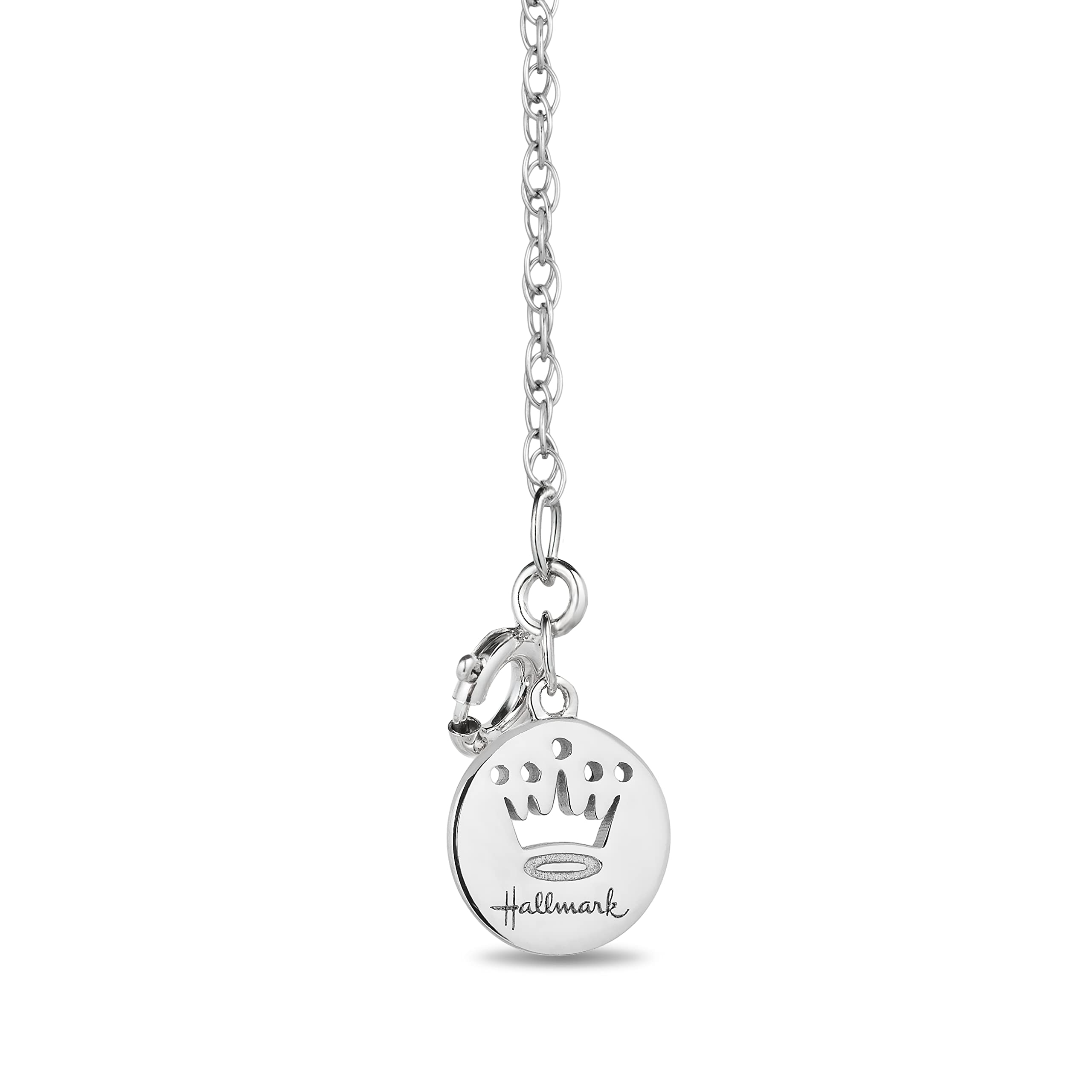 Love Will Keep Us Close Mother Child Cat Heart Necklace Pendant in Sterling Silver and 14K Rose Gold Plating with Diamonds