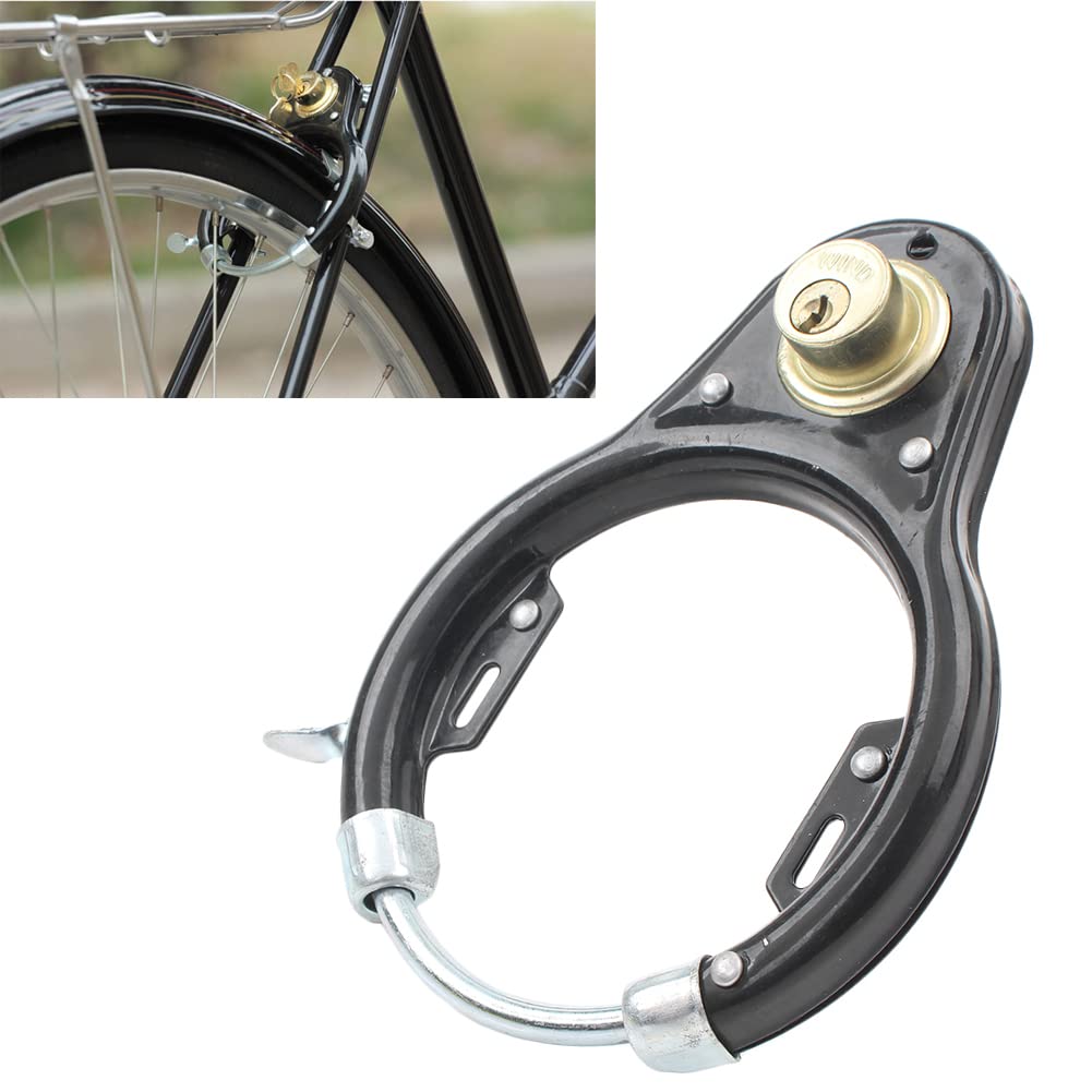 Zhisheng Anti-theft Lock With keys Iron Bicycle U-Lock Wheel Lock Set Fits E-Bike, Mountain Bike, Road Bike