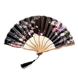 prylio foldable fan folding hand fan chinese style hand held fan bamboo paper folding fan party wedding decor vintage folding fan handheld fans (color : a, size : 21cm)