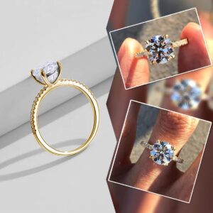 14k Gold 2 in 1 Moissanite Diamond Ring for Women Wedding Engagement Genuine Solitaire Ring Set Destiny Jewelry 1ct 2ct 3ct 4ct Personalized 2 Piece Engraved Ring