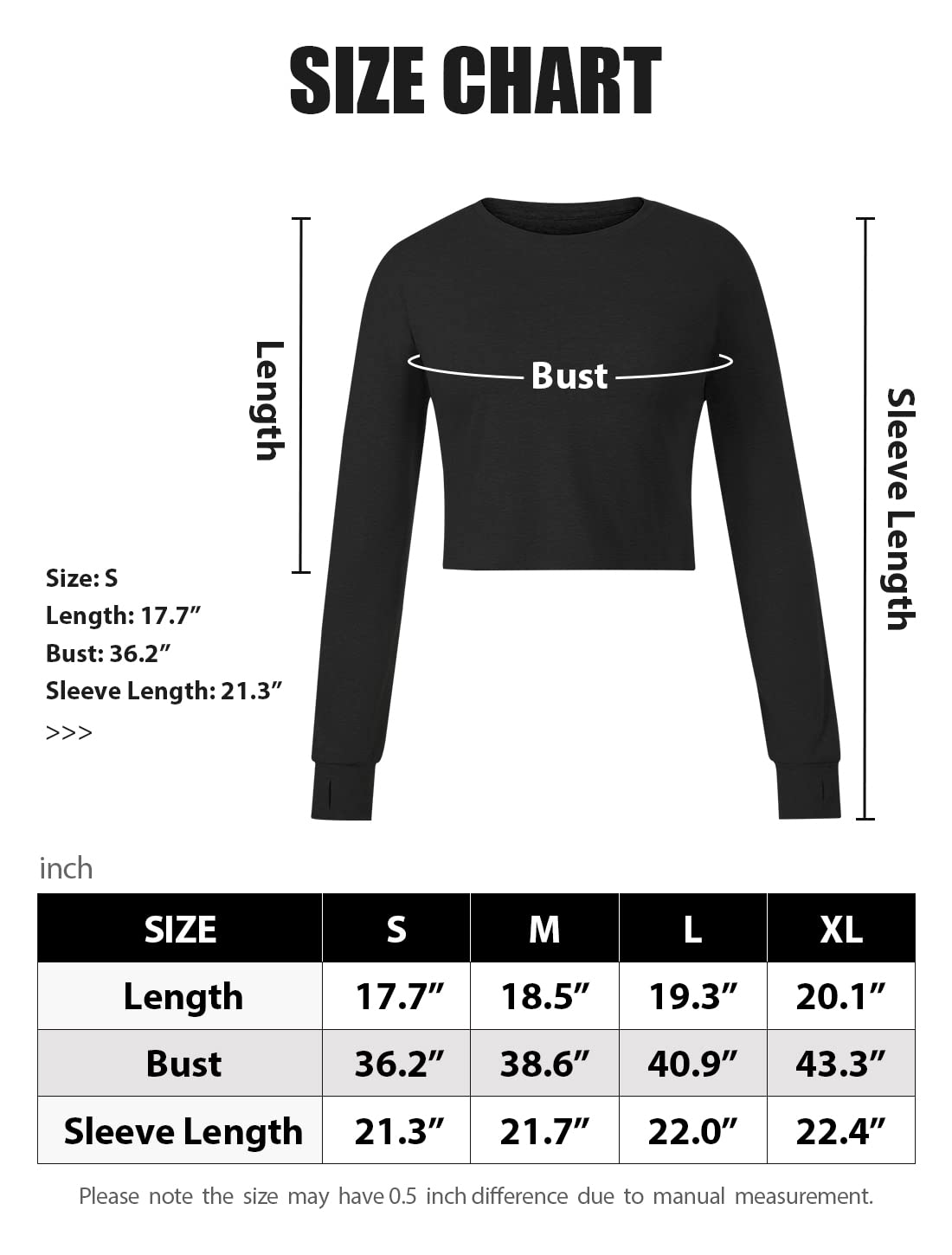 Cosy Pyro 3-Pack Womens Long Sleeve Crop Tops Athletic Casual Cropped Cotton Workout Sweatshirt with Thumb Hole Black/Navy/Wine S