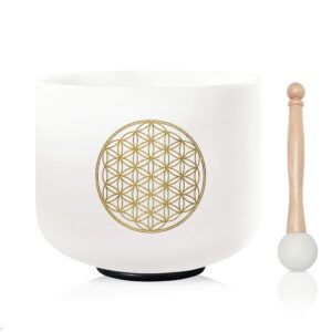 cvnc 528hz c note 8 inch flower of life crystal singing bowl meditation sound bath sound healing chakra singing bowl