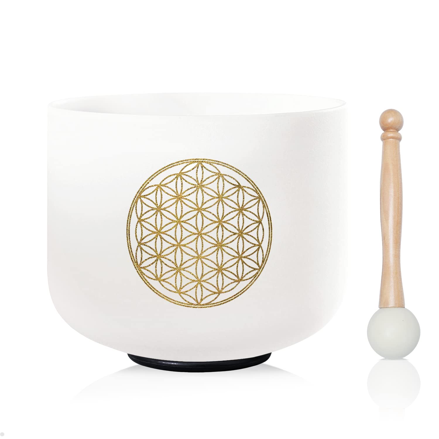 CVNC 528HZ C Note 8 Inch Flower Of Life Crystal Singing Bowl Meditation Sound Bath Sound Healing Chakra Singing Bowl