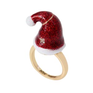 betsey johnson santa hat statement ring