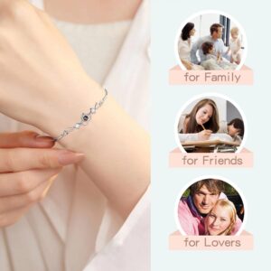 SUPHELPU Bracelet with Picture Inside, Picture Bracelet Personalized Photo, Personalized Gifts, In Memory of Loved One Gifts, Customized Gifts for Her Women Girlfriend Teacher 36-sliver