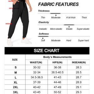 M MAROAUT Mens Joggers with Pockets Cargo Sweatpants for Men Elastic Waist Pants Track Athletic Running Gym Workout Pants Casual Black L