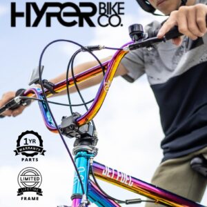 Hyper BMX Bike 20 Inch, Single Speed, Front and Rear Sprockets, Steel BMX Frame. 360 Handlebar Rotation. Park Ready Bicycle for Kids. Jet Fuel Finish