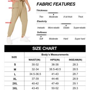 M MAROAUT Mens Joggers with Pockets Cargo Sweatpants for Men Elastic Waist Pants Track Athletic Running Gym Workout Pants Casual Khaki L