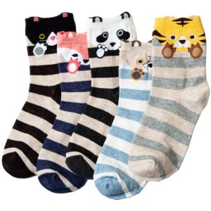 Womens Socks Cactus Crew Socks Gifts Cotton Long Funny Socks for Women Novelty Funky Cute Cartoon Socks 5 Pairs X1-humao925