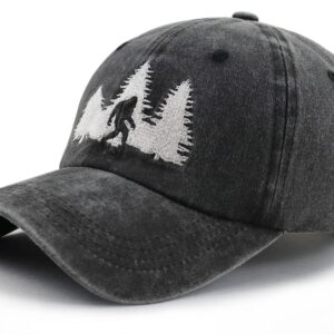 Bigfoot Gifts for Men Women, Sasquatch Forest Decor Baseball Cap, Adjustable Cotton Embroidered Dad Hats, Funny Big Foot Gifts for Sasquatch Lovers Hunters Campers Hikers