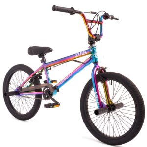 Hyper BMX Bike 20 Inch, Single Speed, Front and Rear Sprockets, Steel BMX Frame. 360 Handlebar Rotation. Park Ready Bicycle for Kids. Jet Fuel Finish