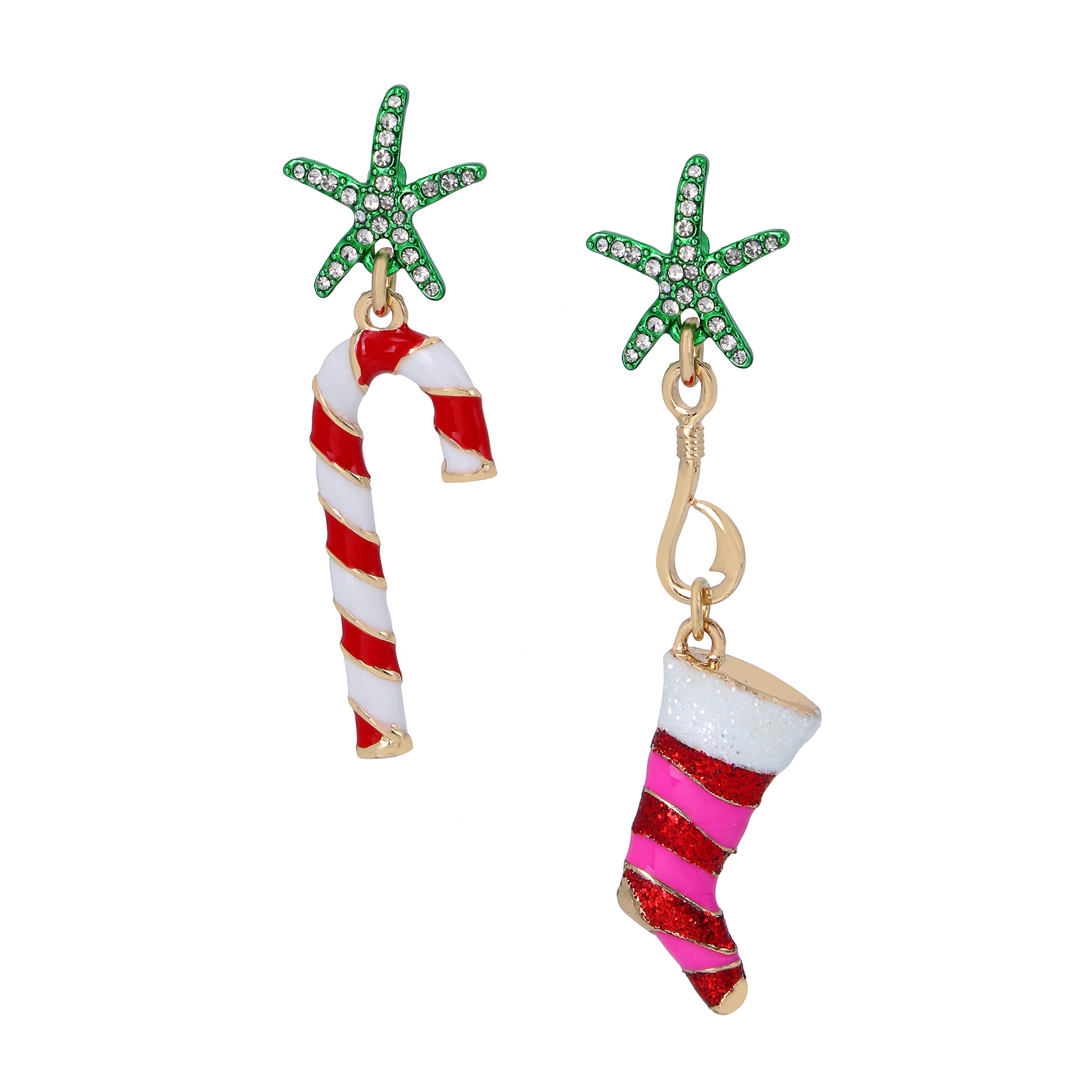 Betsey Starfish Mismatched Drop Earrings