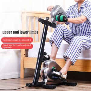 Motorized Pedal Exerciser with Protector Bracket, Physical Rehabilitation Electric Exercise Bike with Leg Arm Workout for Elderly Handicapped & Disabled