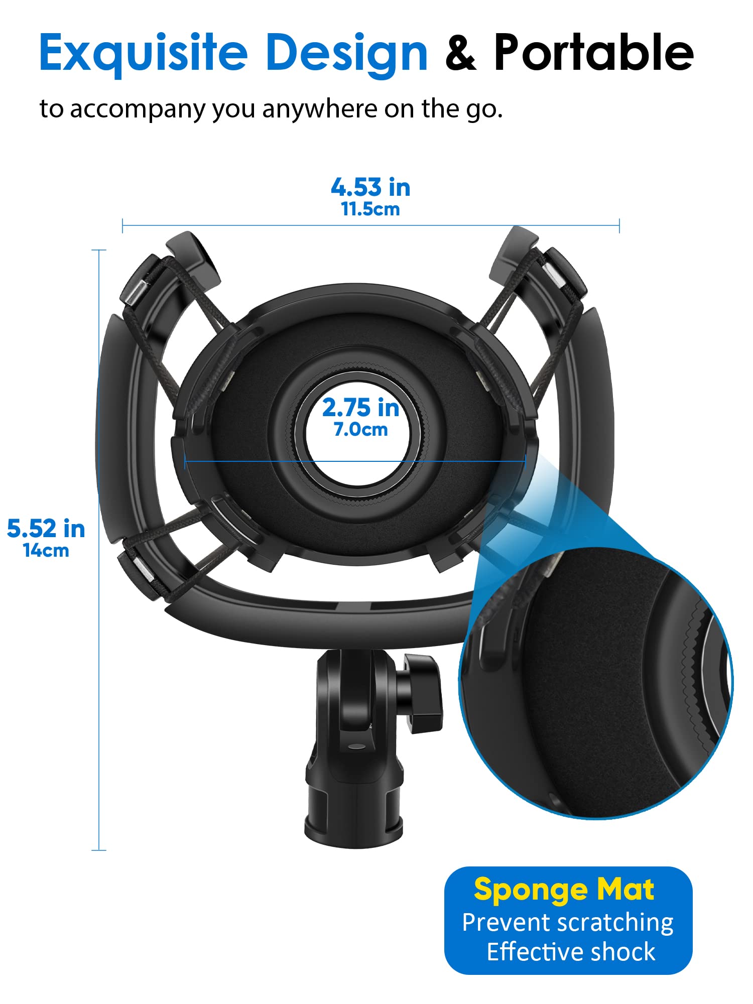 Etour [Newest &Ultra-Durable] atr2500x Microphone Shock Mount with Pop Filter [Custom Built for atr2500x] Anti-Vibration Suspension Shock Mount Holder Clip for Audio Technica atr2500x Mic