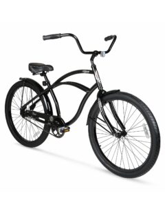 hyper adult beach cruiser bike men 26 inch commuter bike with rear coaster brake and oversize comfort seat commuter bicycle men with sturdy steel vintage cruiser bike frame. beach cruiser (black)