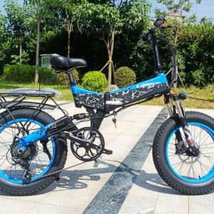 iRonsnow Lankeleisi 20" Fat Tire Electric Bike, 1000W Motor Folding Bicycle 28MPH 90NM - 7 Speed E Snow Mountain Ebike 48V 17.5Ah Lithium Battery E-Bike