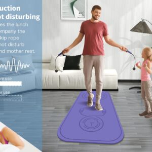 LERYG Jump Rope Mat Shockproof Exercise Skipping Mat All-Purpose Extra Thick High Density Anti-Tear Exercise Yoga Mat, Non Slip Jump Rope Mat for Indoor and Outdoor in Purple