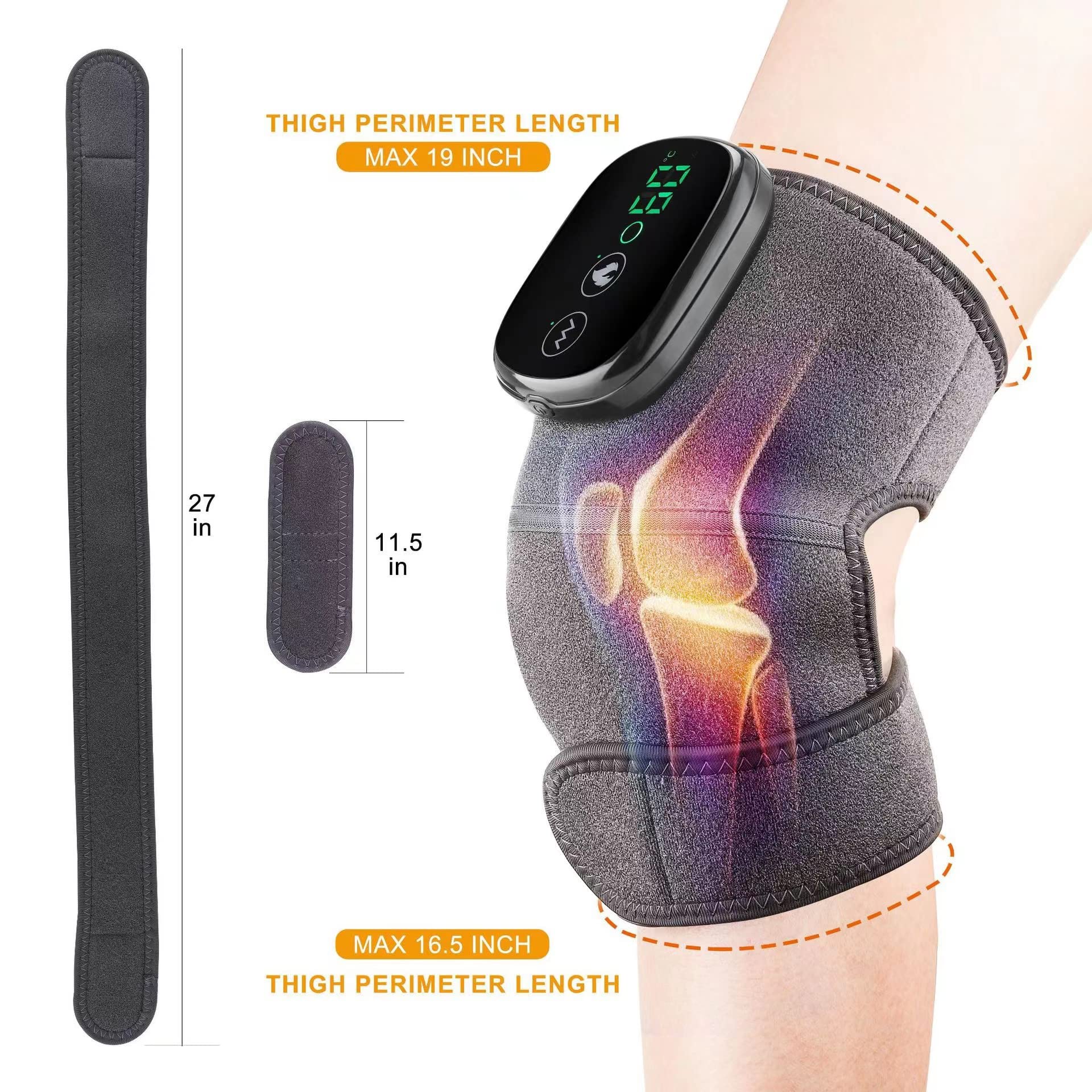 ONIYEA Knee Massager, Heated Knee Braces with Vibration, 3 Modes and 3 Intensities (1)