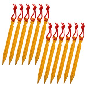 redline canyon aluminum tent stakes 12pc kit - 6in y-style metal tent stakes ground tarp stakes tent spikes camping nails