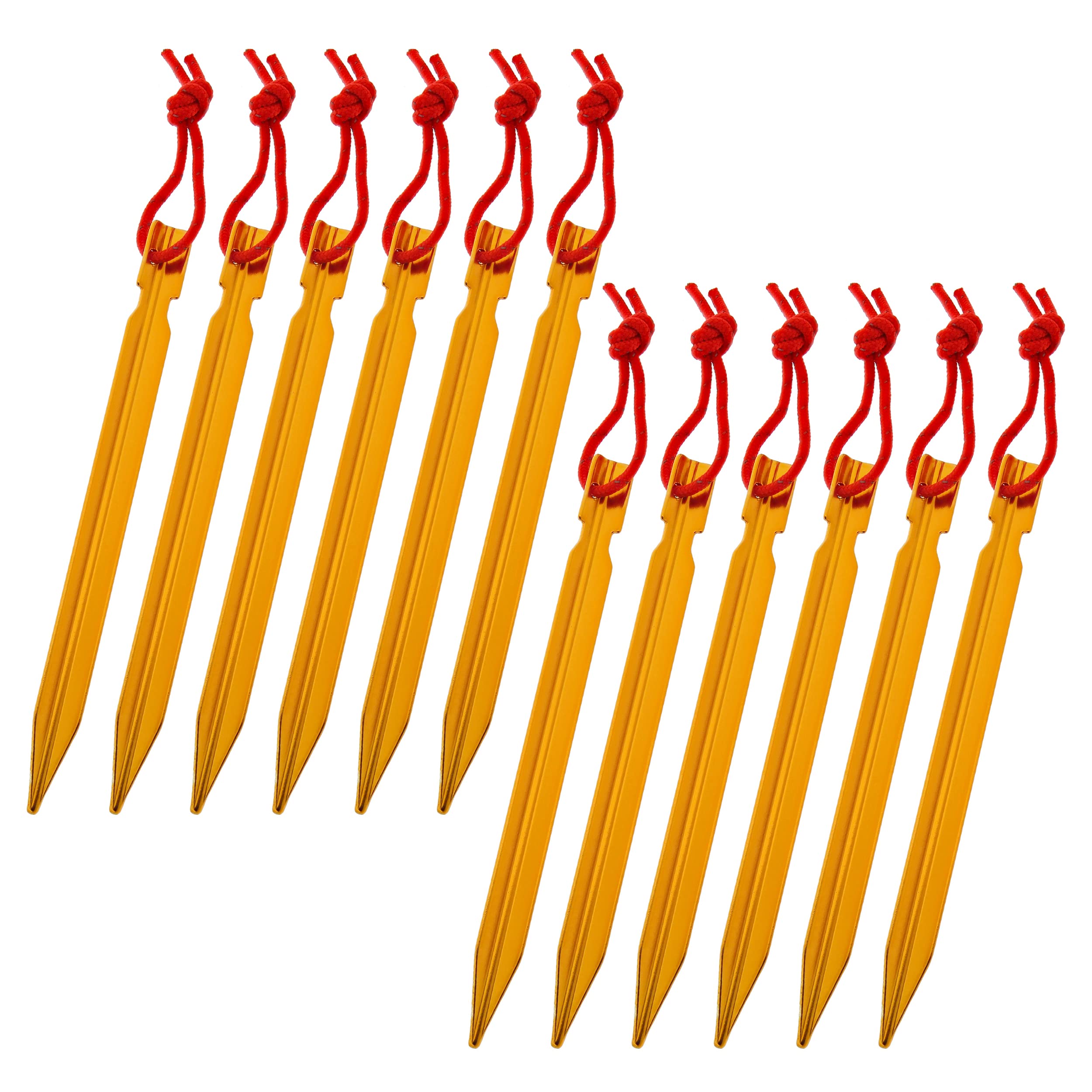 Redline Canyon Aluminum Tent Stakes 12pc kit - 6in Y-Style Metal Tent Stakes Ground Tarp Stakes Tent Spikes Camping Nails