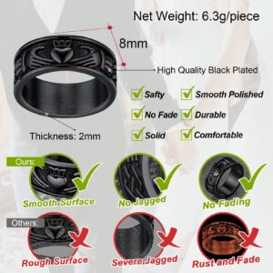 Black Stainless Steel Rings Masculine Wedding Eternity Band Engagement Promise Finger Charming Female Celtic Knot Design