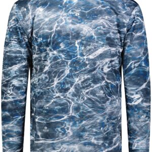 Holloway Men's Mossy Oak Momentum Long Sleeve Tee, Mo Elements Aqua Blackfin, X-Large