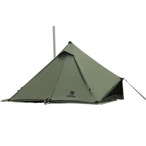 onetigris conifer canvas tent with stove jack, teepee hot tent with snow skirt for tent stove winter camping