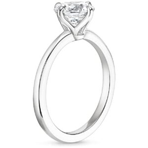 10K Solid White Gold Handmade Engagement Rings 1.0 CT Princess Cut Moissanite Diamond Solitaire Wedding/Bridal Ring Set for Womens/Her Propose Rings (6.5)