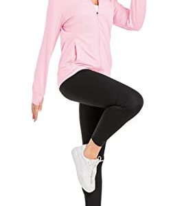 KEFITEVD Womens Sun Shirts Long Sleeve SPF 50+ Sun Protection Jacket UV Protection Hiking Jackets Hooded Long Sleeve Cooling Shirt with Pockets Light Pink