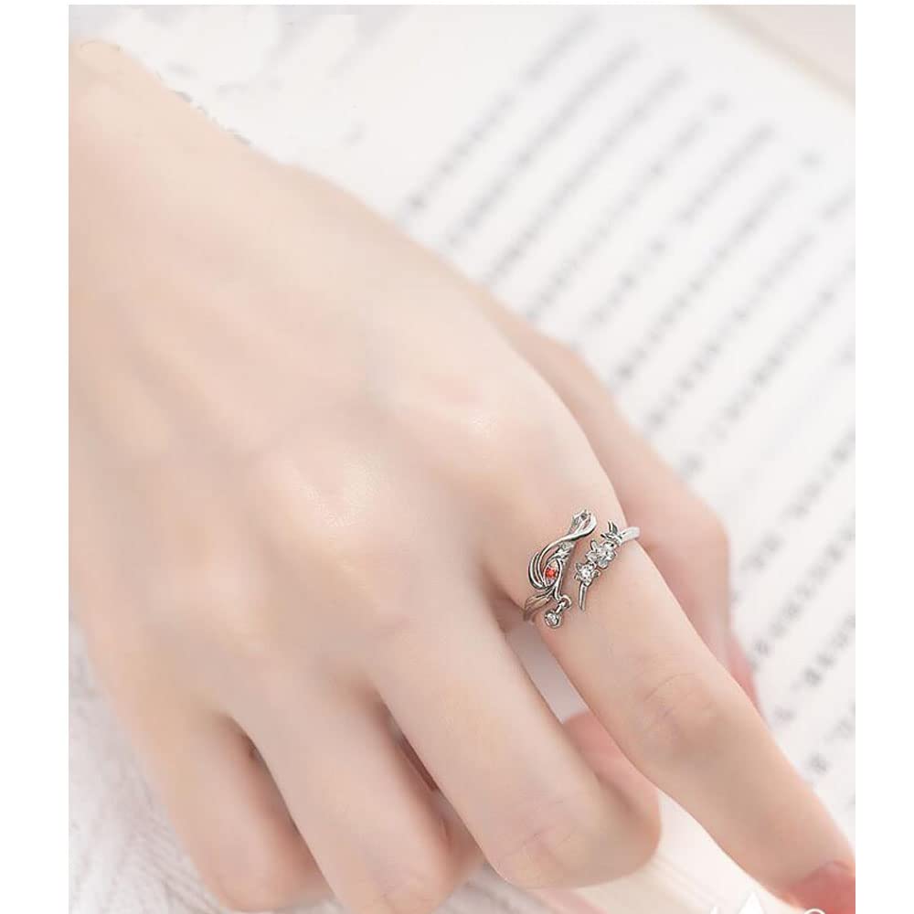 Heaven Official's Blessing: Tian Guan Ci Fu 925 Sterling Silver Finger Ring Cosplay Figure Jewelry, (A pair)