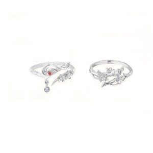 heaven official's blessing: tian guan ci fu 925 sterling silver finger ring cosplay figure jewelry, (a pair)