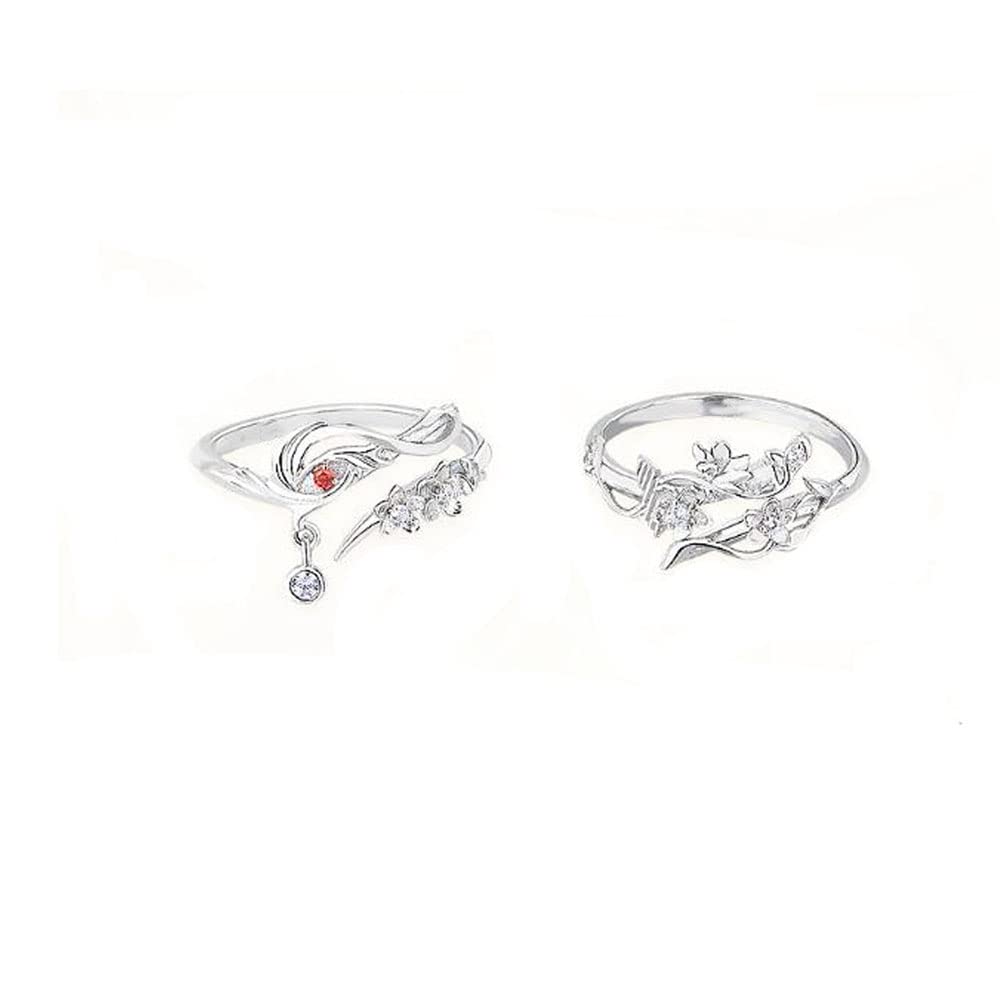 Heaven Official's Blessing: Tian Guan Ci Fu 925 Sterling Silver Finger Ring Cosplay Figure Jewelry, (A pair)