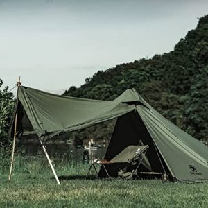 OneTigris Conifer Canvas Tent with Stove Jack, Teepee Hot Tent with Snow Skirt for Tent Stove Winter Camping